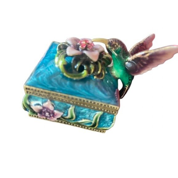 Cherished treasures, jeweled collection, hummingbird trinket box - Picture 2 of 12